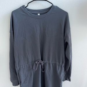Wishlist Sweatshirt Dress with Pockets in Charcoal Grey in M/L
